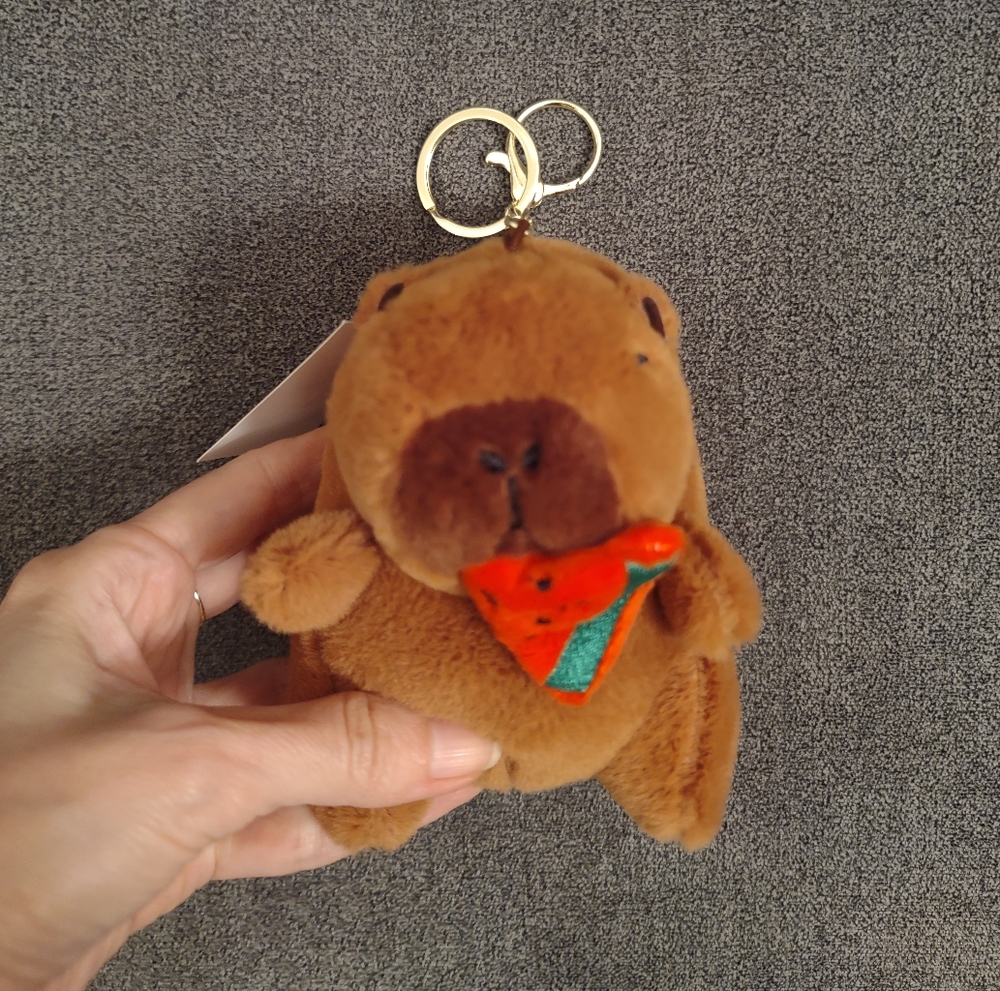 Capybara Keychain with Watermelon - Picture 3 of 4
